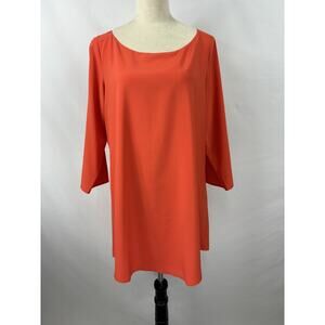 Blaque Label Shift Dress Bright Orange Medium Roll Tab Sleeves